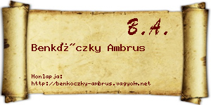Benkóczky Ambrus névjegykártya